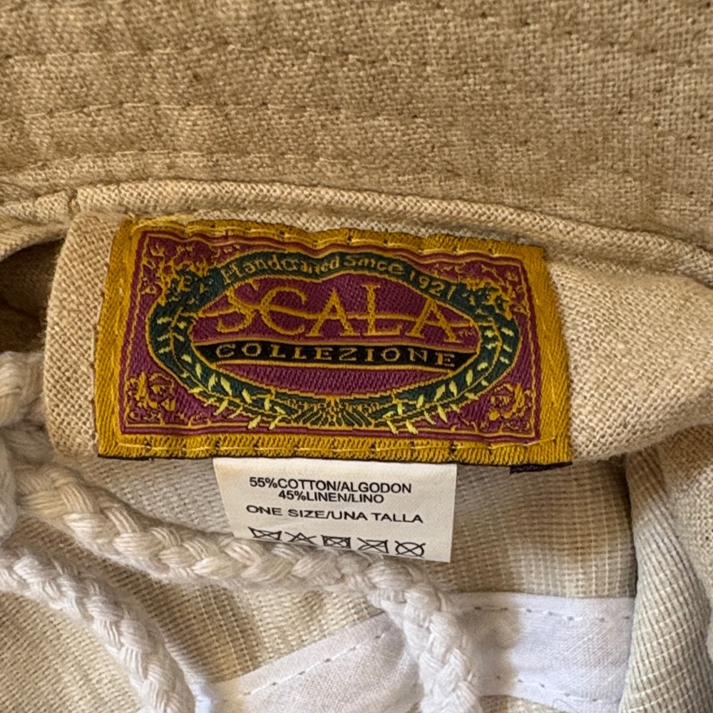 Wide Brim cotton/linen Sun Hat - Natural Beige NWOT - Picture 2 of 6